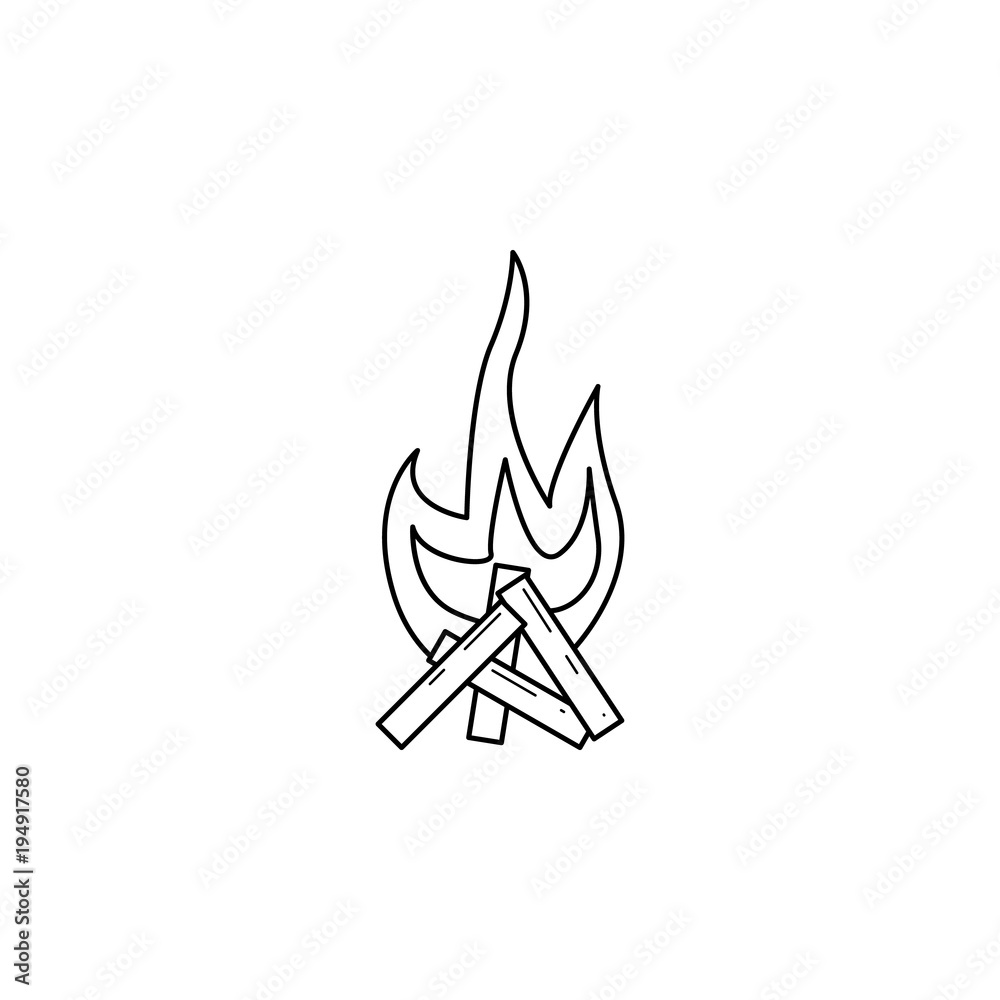 bonfire icon. Element of camping and outdoor recreation for mobile concept and web apps. Thin line icon for website design and development, app development. Premium icon