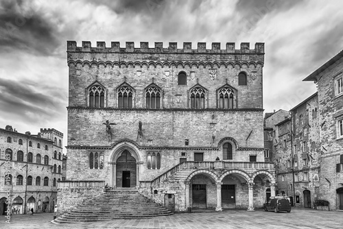 View of Palazzo dei Priori, historical building in Perugia, Italy