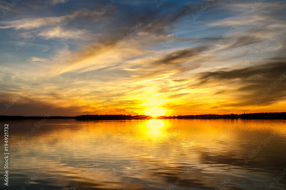 Sunset on a Oklahoma lake.