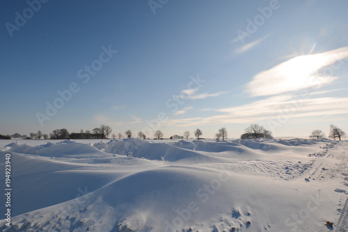 Schneeverwehungen auf Rügen, Altkamp, Putbus © textag