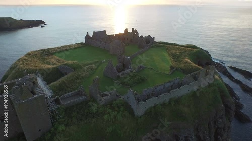 Aerial view of Dunnottar Castle, Scotland