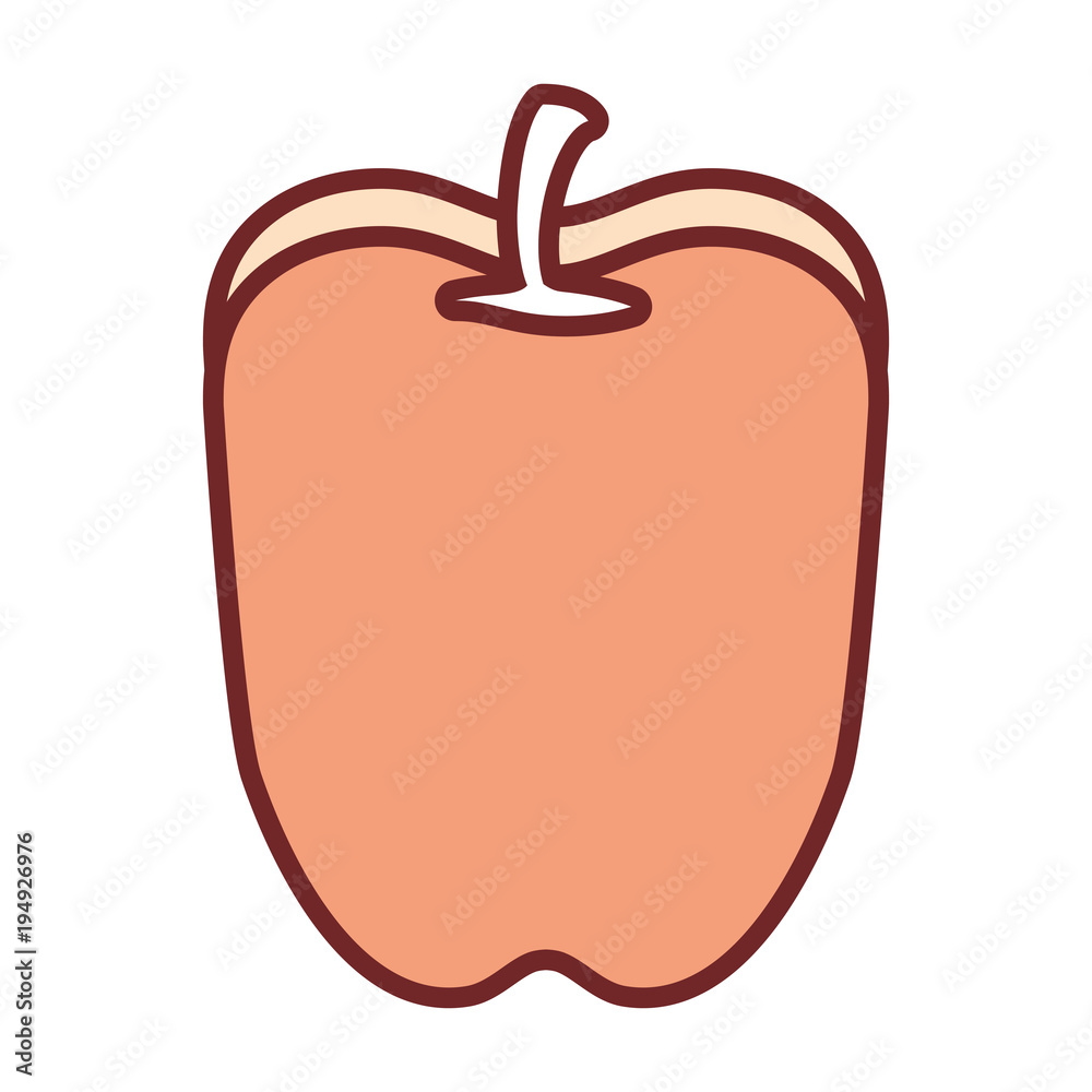 Obraz premium flat line colored red pepper over white background vector illustration