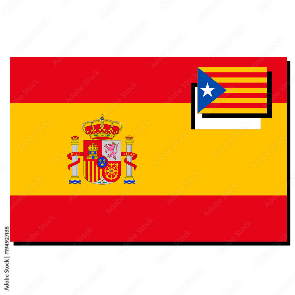 スペインとカタルーニャの国旗 Stock イラスト Adobe Stock