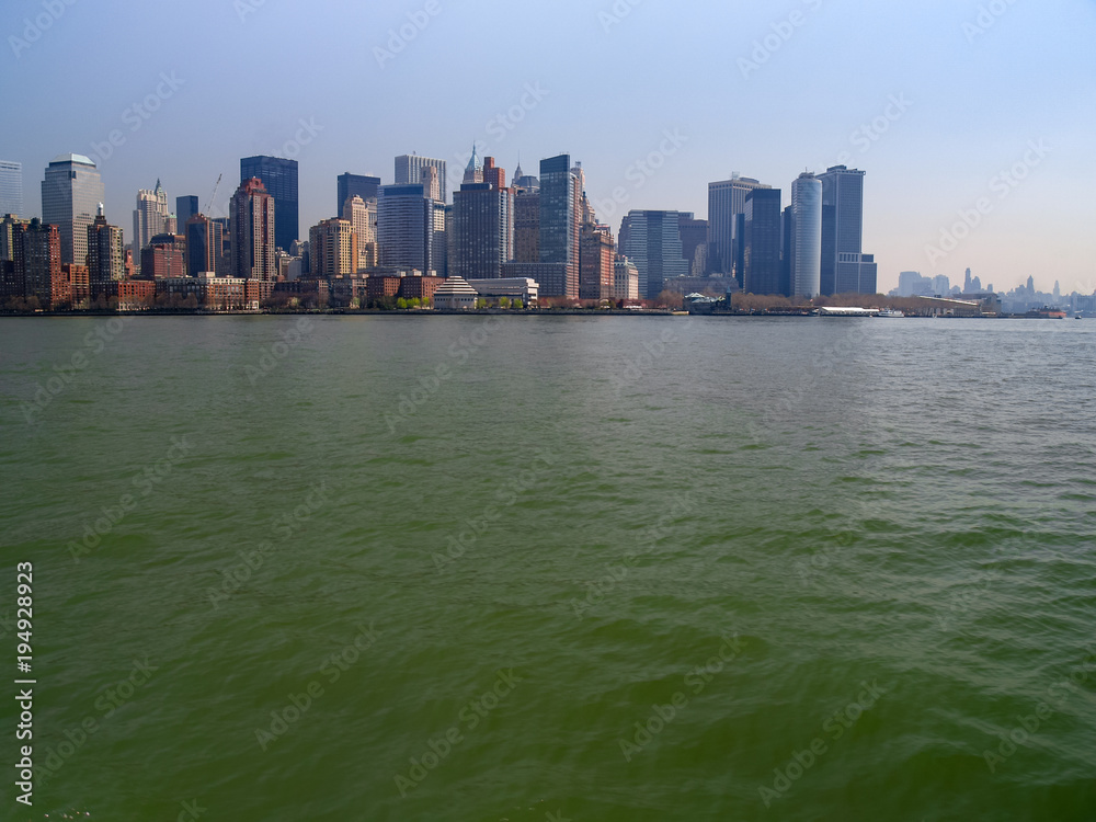 Fototapeta premium Lower Manhattan Island from Upper New York Bay