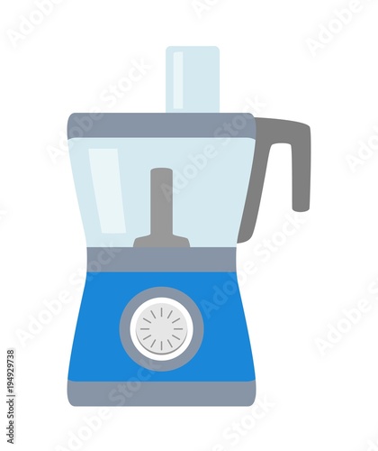 Food processor simple icon isolated. Household appliance. Modern food processor, chopper, grinder. Flat style. Vector illustration