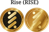 Set of physical golden coin Rise (RISE)