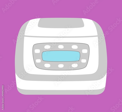 Multicooker icon isolated. Household appliance. Electric kitchen multicooker for food. Flat style. Vector illustration.