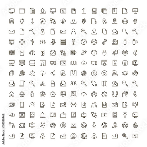 Data exchange icon set