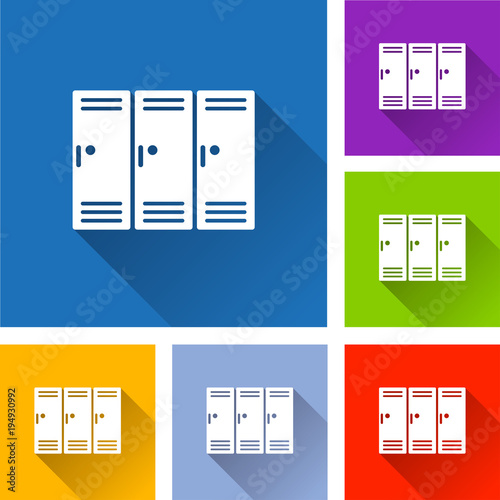 school locker icons with shadow