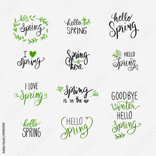 spring lettering green and ...