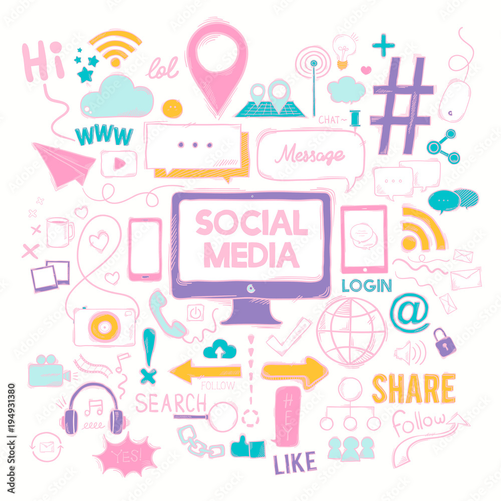 Illustration of social media icon