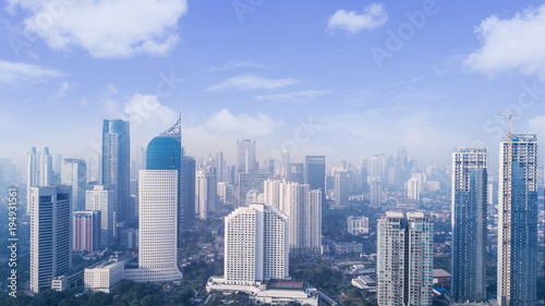 Jakarta cityscape in a beautiful day