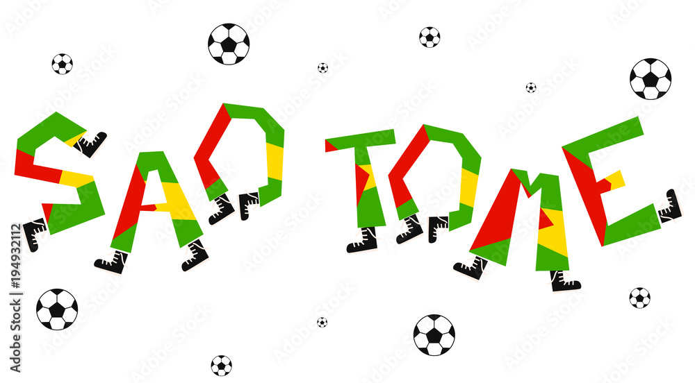Fototapeta premium Football World Flag on Funny Alphabet Set : Vector Illustration