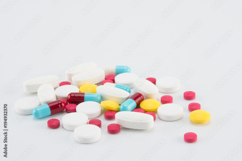 various pills and capsules of medicine, selective focus various pills and capsules of medicine, selective focus