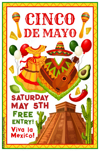 Cinco de Mayo Mexican vector party invitation