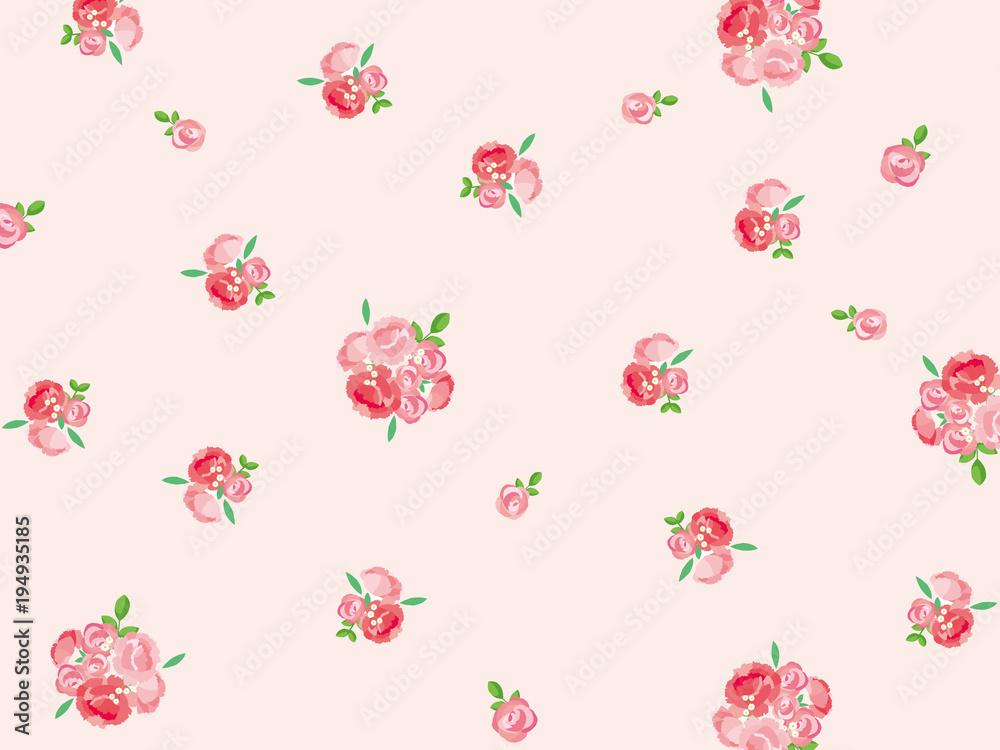 カーネーション 花束柄 カーネーション 花束柄