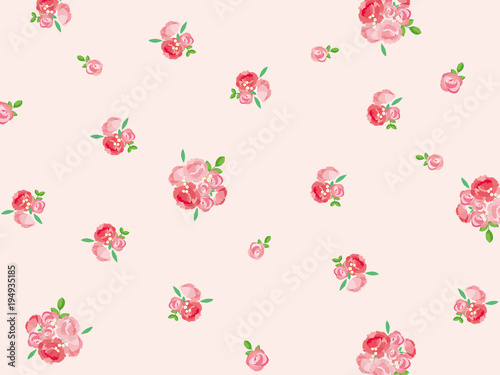 カーネーション　花束柄