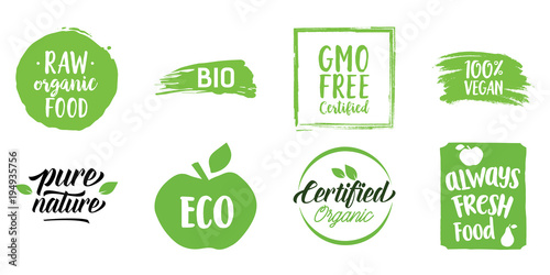 Lettering set for organic food shop
