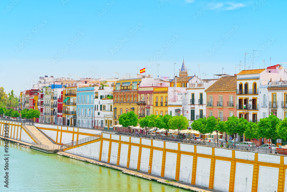 View from the coast of the Guadalquivir to the Triana district i