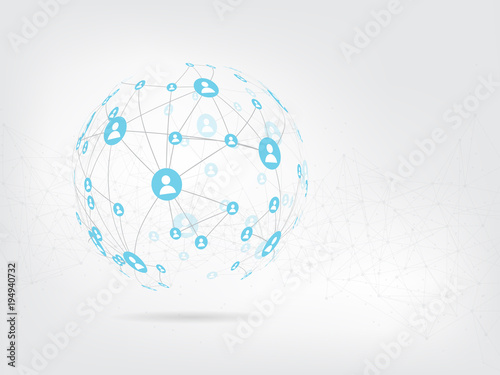 Global network background.Social media network concept.