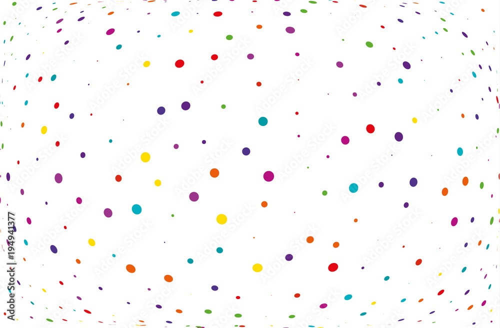 Festival pattern with color round glitter, confetti. Random, chaotic polka dot. Bright background Vector illustration.