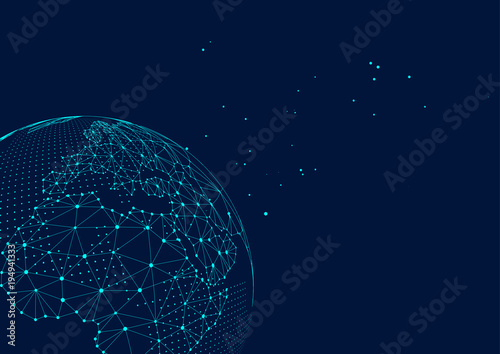 point and line composed world map,representing the global,Global network connection,international meaning.; 