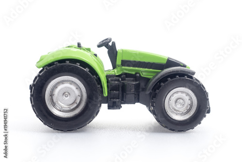 toy tractor on a white background.