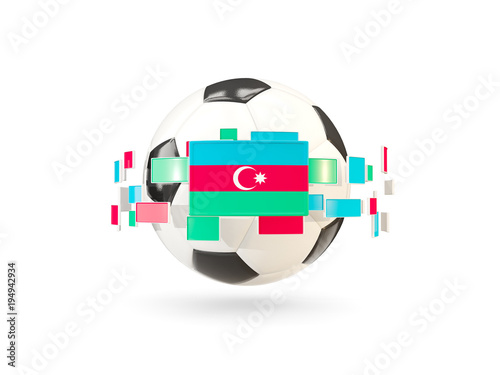 Soccer ball with line of flags. Flag of azerbaijan
