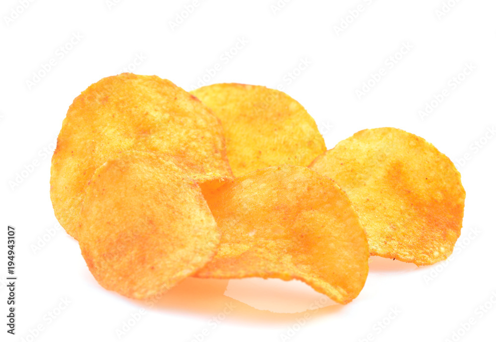 Chips on a white background Chips on a white background