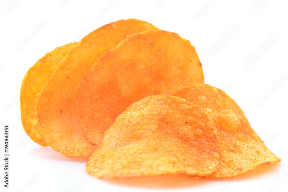 Chips on a white background Chips on a white background