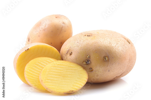 Potatoes on a white background