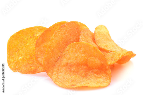 Chips on a white background