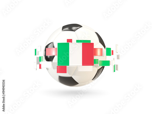 Soccer ball with line of flags. Flag of italy