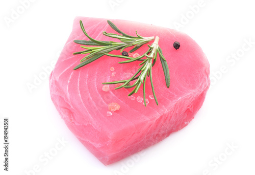 Tuna steak isolated on white background