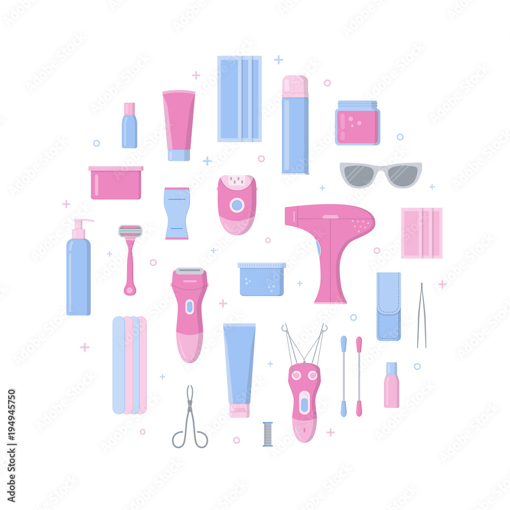 Hair removal circle concept Hair removal circle concept