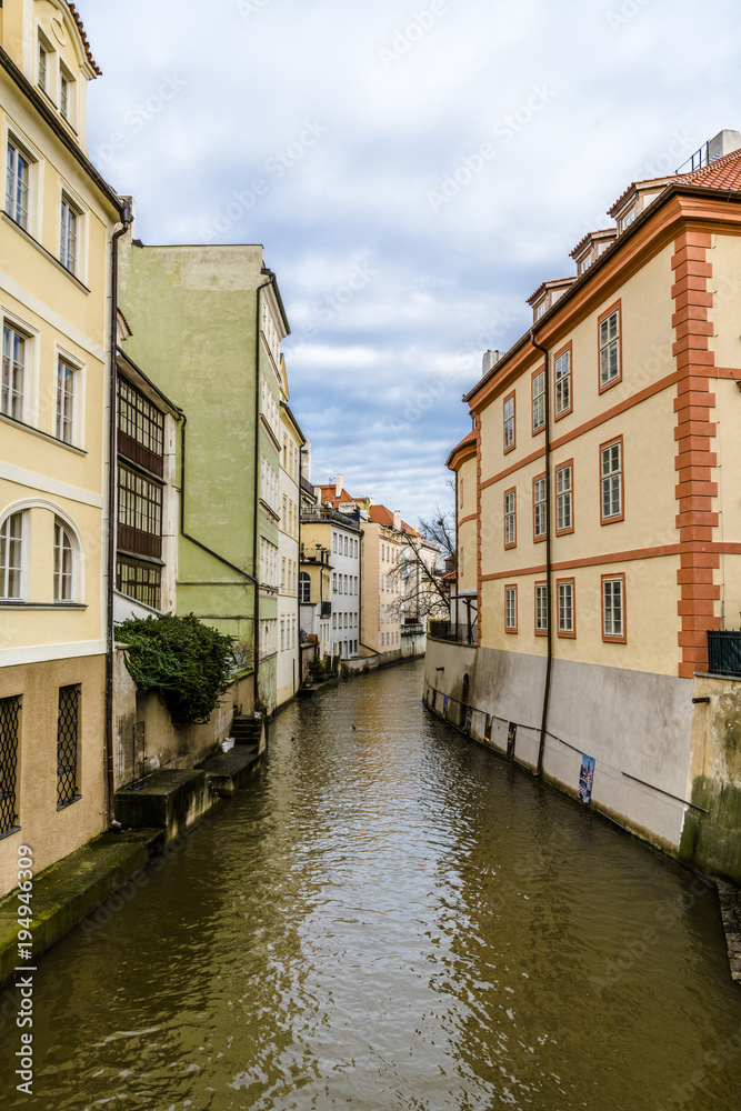 Old quarter on a tributary of the Vltava river