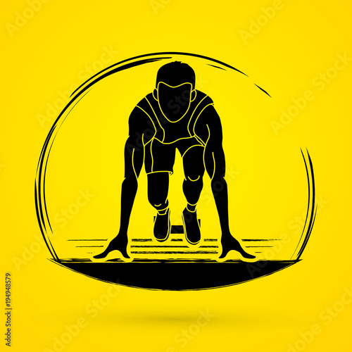 Ready to run, Athlete runner shape graphic vector