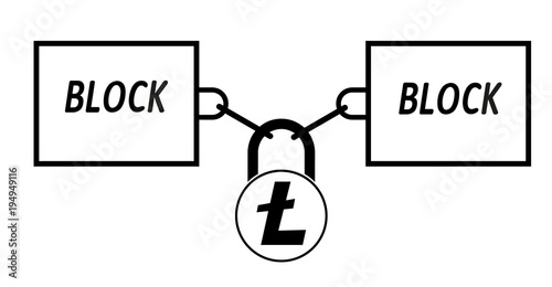 litecoin block chain technology icon,vector disign,disign concept on a white background