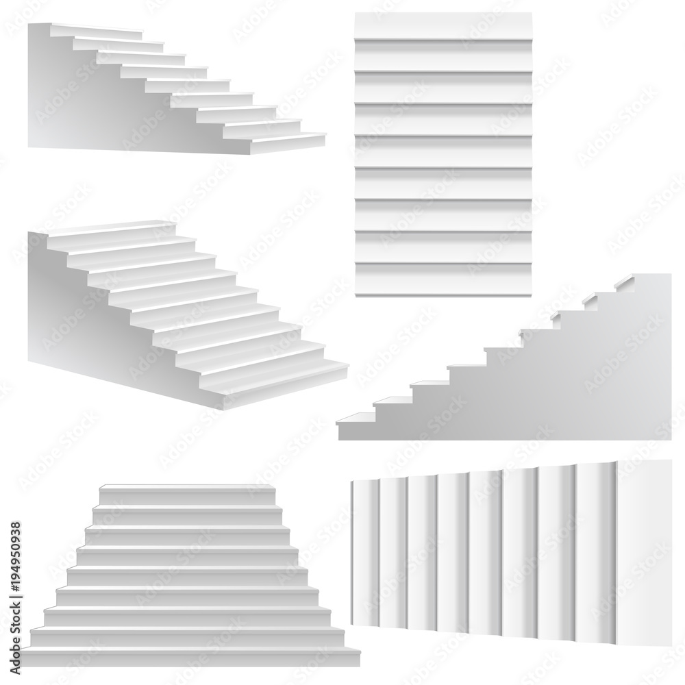 white stairs set. white stairs set.