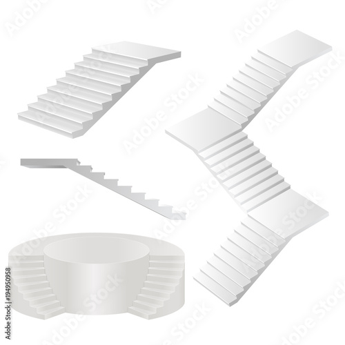 white stairs set.