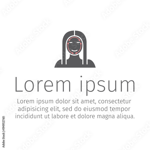 Cosmetic surgery icon. Woman face. Vector illustration