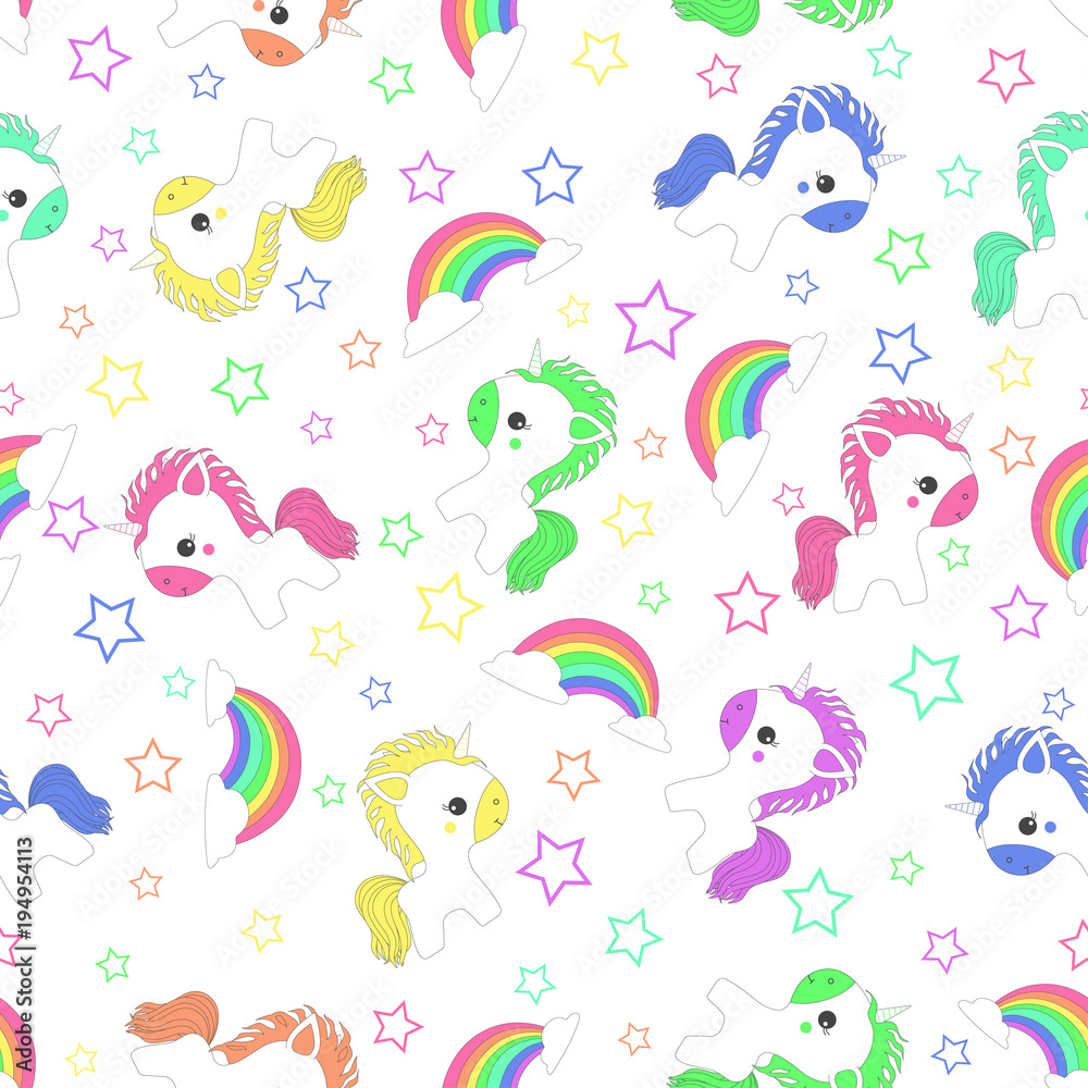 seamless pattern with unicorns