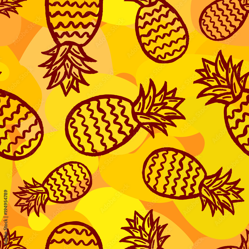 Fototapeta pineapple seamless background