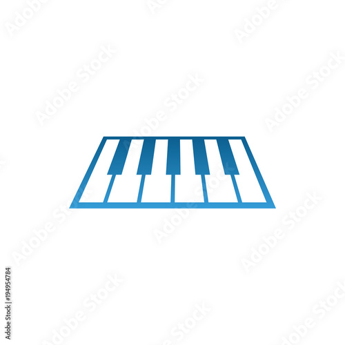 Piano music logo and icon design template
