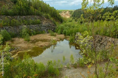 abandoned flooded quarry, Czech republic