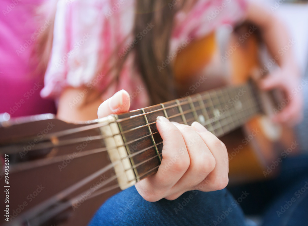 Music woman play acoustic guitar Music woman play acoustic guitar