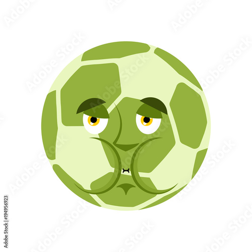 Soccer ball Nausea Emoji. Football Ball Sick emotion avatar