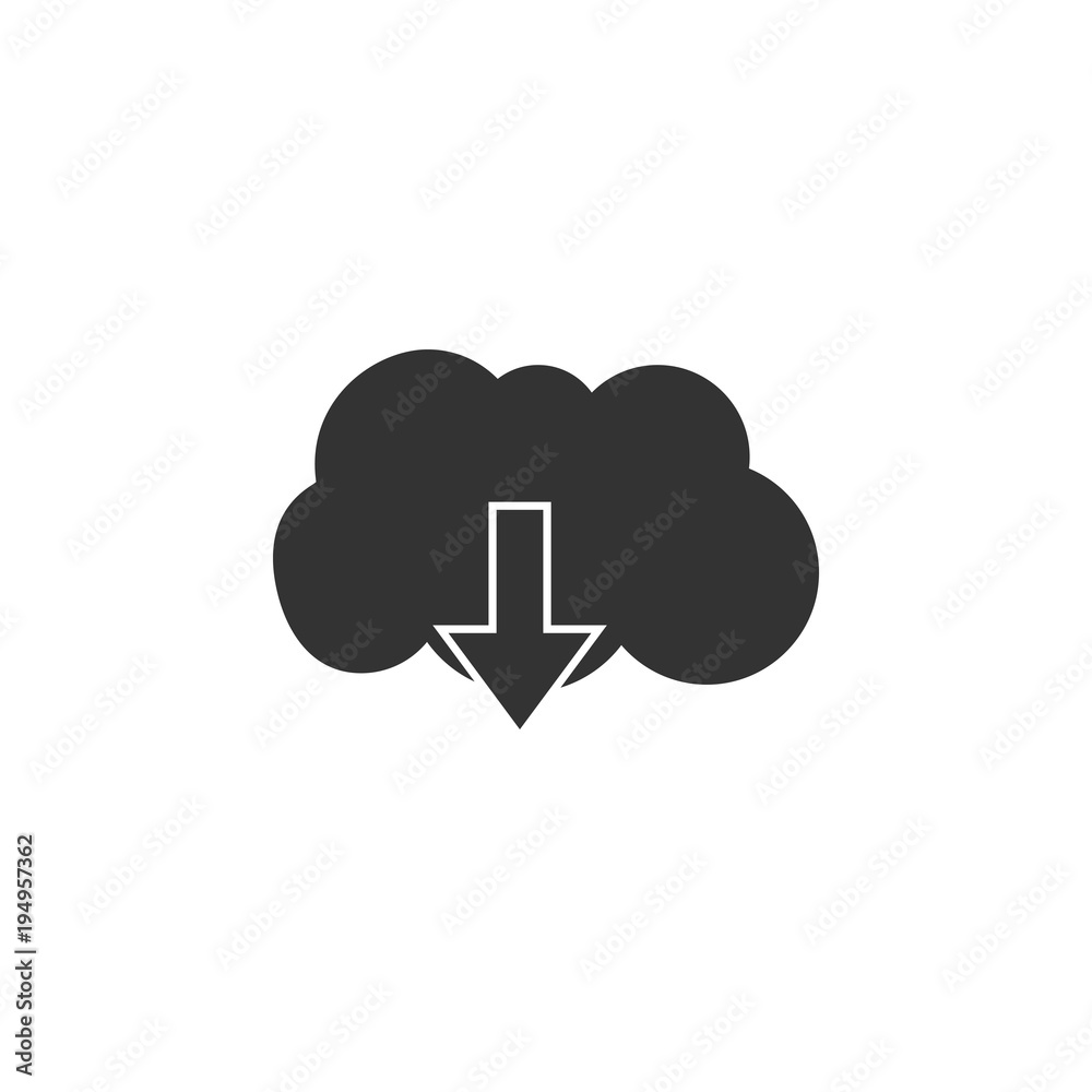 Cloud download icon. Vector illustration. Flat design. Cloud download icon. Vector illustration. Flat design.