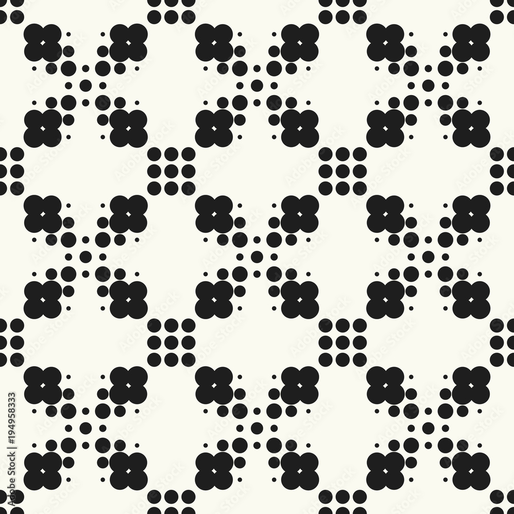 Seamless pattern halftone design. Modern textile print with dots. Vector fashion background. Grunge dirty circles.