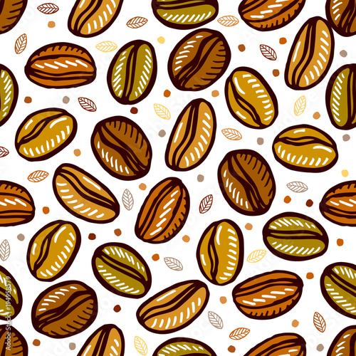 seamless pattern with coffee beans